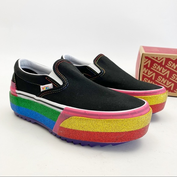 Vans Classic Slip-On Stacked Sneakers: Rainbow - Picture 6 of 15
